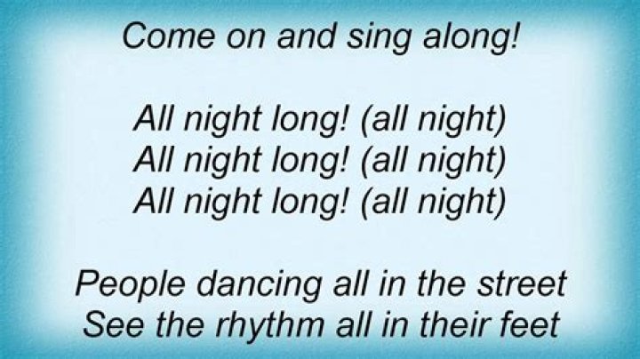 A a a a all night long lyrics