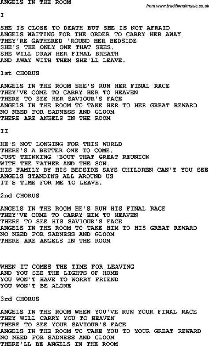 Angels in the room lyrics