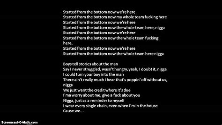 Drake started from the bottom lyrics