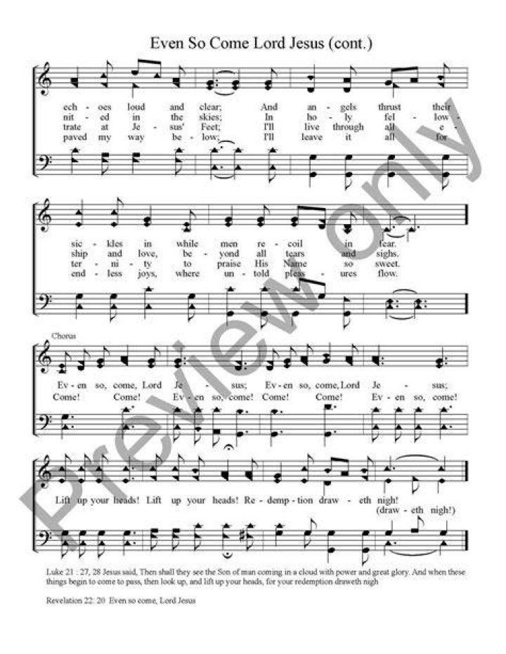 Even so come lord jesus come lyrics