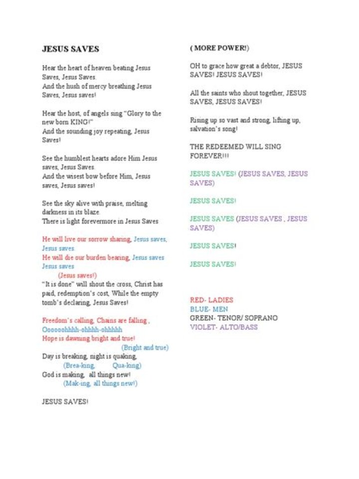 For jesus saves lyrics