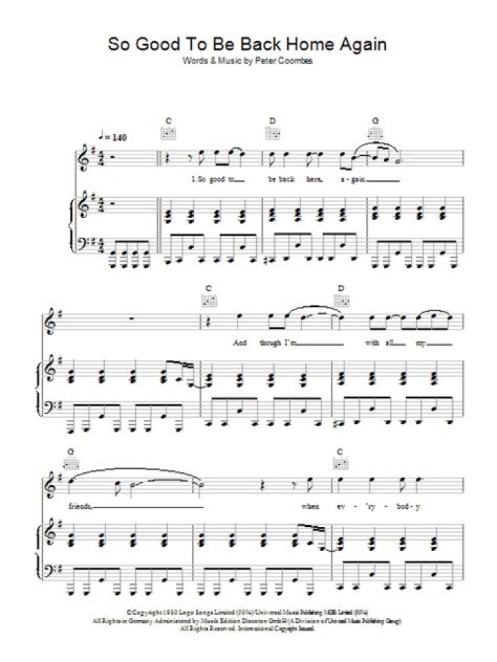Good to be back home again lyrics