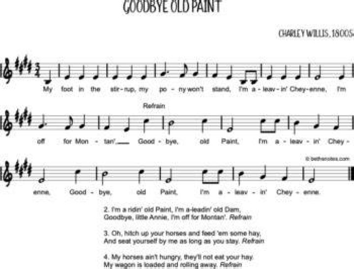 Goodbye old paint, my ole paint lyrics