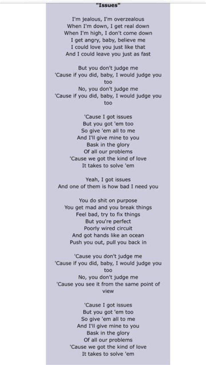 I got issues you got issues we got issues lyrics