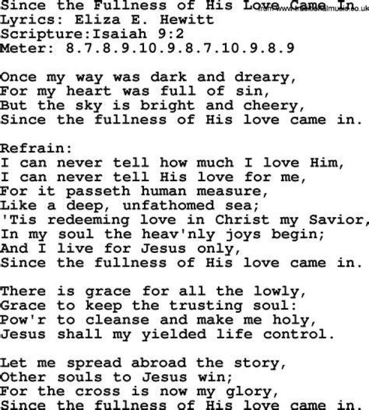 In his fullness lyrics