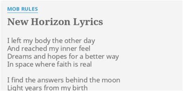 Looking for a new horizon lyrics