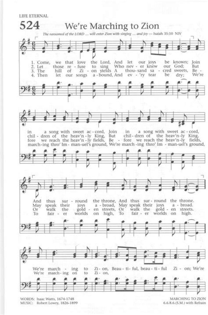 Marching to zion lyrics