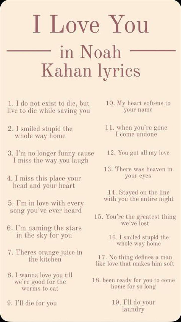Noah kahan songs lyrics
