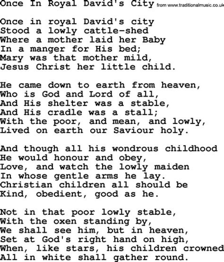 Once in royal david and lyrics