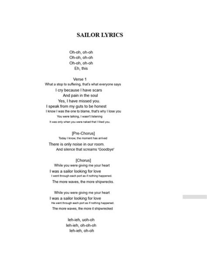 Sailors at war lyrics