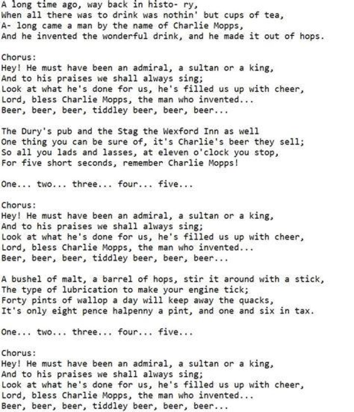 Sitting here drinking a beer lyrics