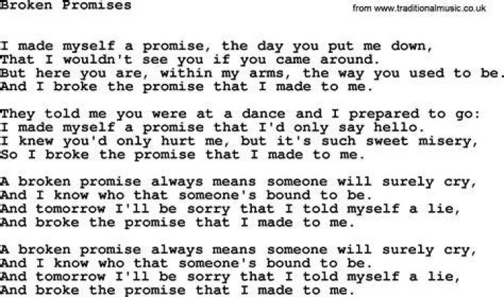 Songs about breaking promises lyrics