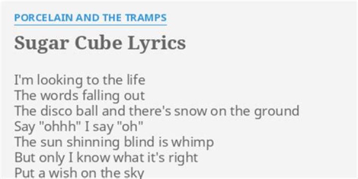 Sugar cube lyrics