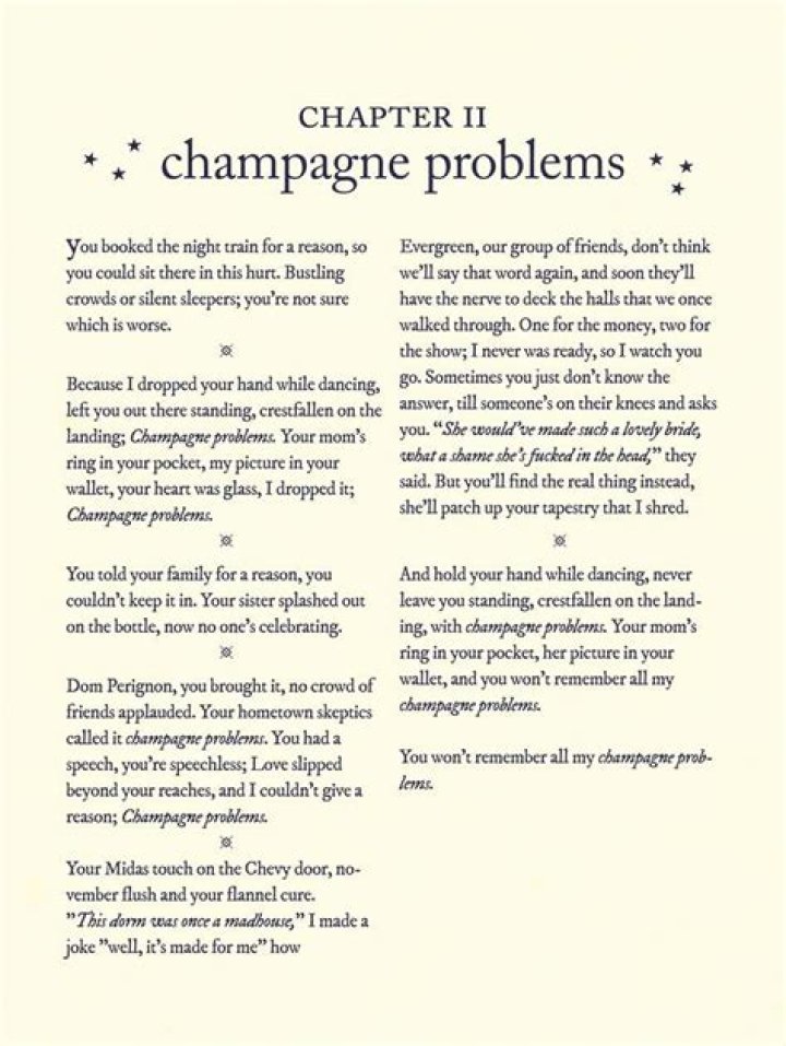 Taylor swift champagne problems clean lyrics