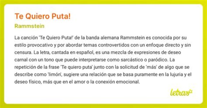 Te quiero puta translation lyrics