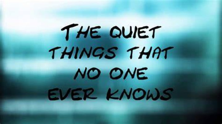 The quiet things that no one ever knows lyrics