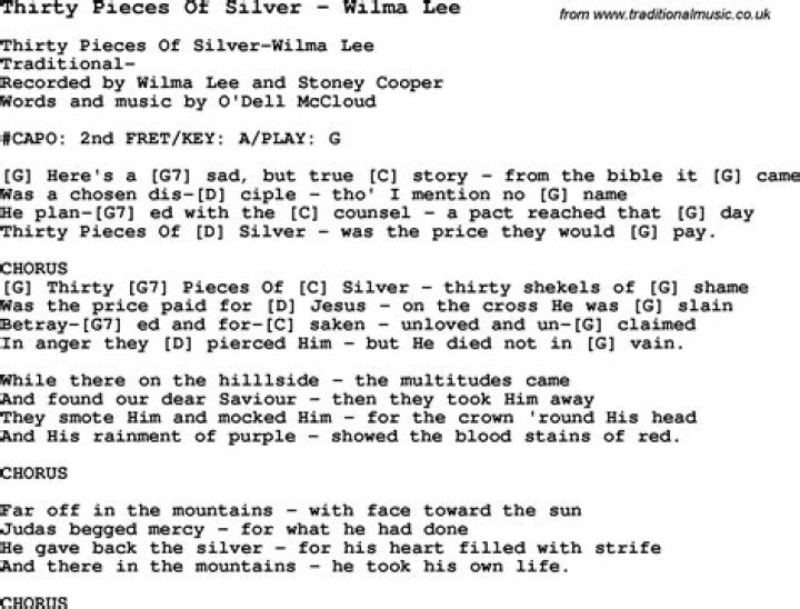 Thirty pieces lyrics