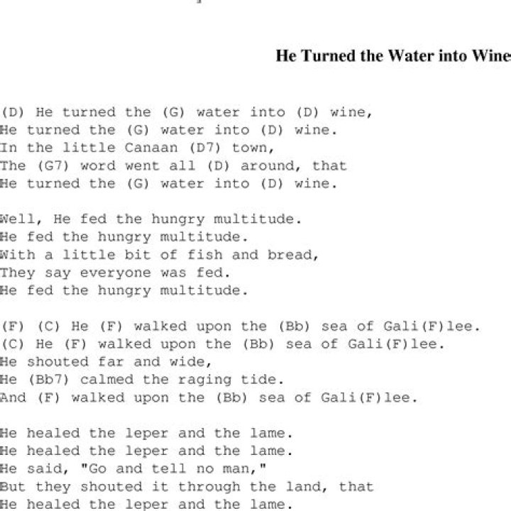 Turn water into wine lyrics