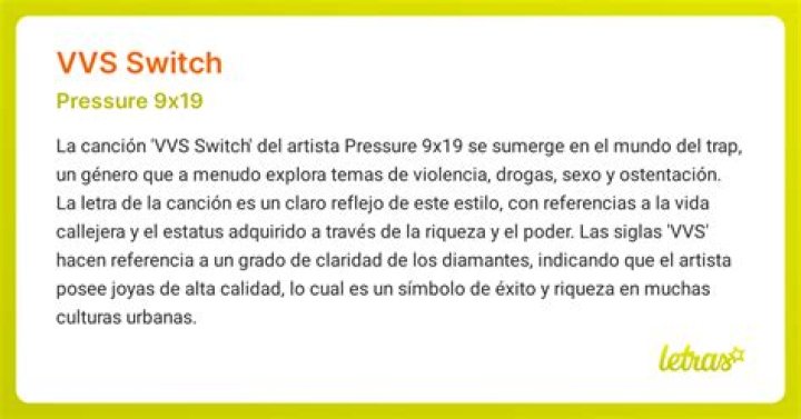 Vvs switch pressure 9x19 spanish lyrics