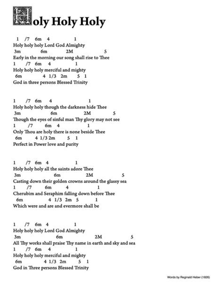 We sing holy holy lyrics