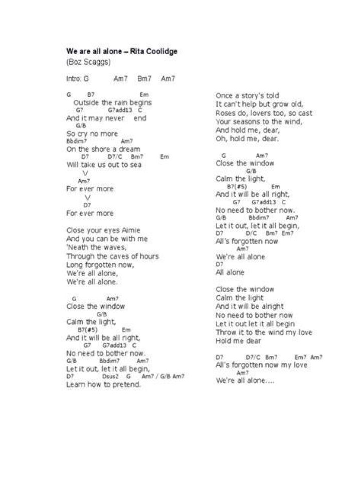 Were all alone lyrics