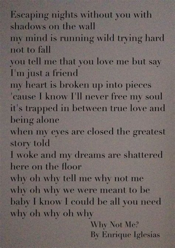 Why not me lyrics